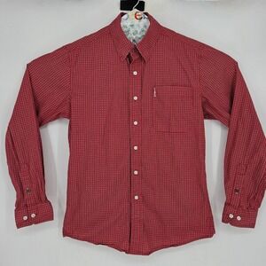 Cinch Shirt Mens Small Western Modern Fit Red Button Down Cowboy Long Sleeve